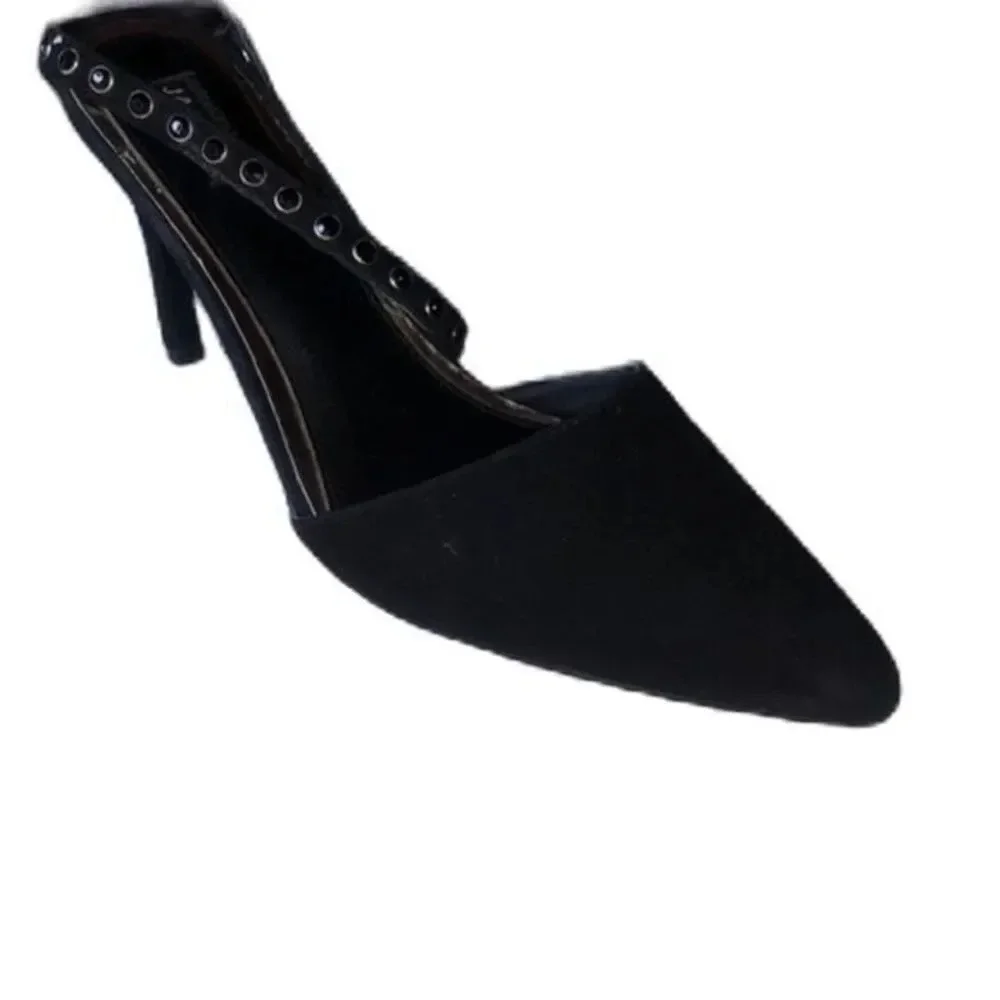 Jaggar Opulent Studded Pointed Toe Sling back Black Heels Size 10